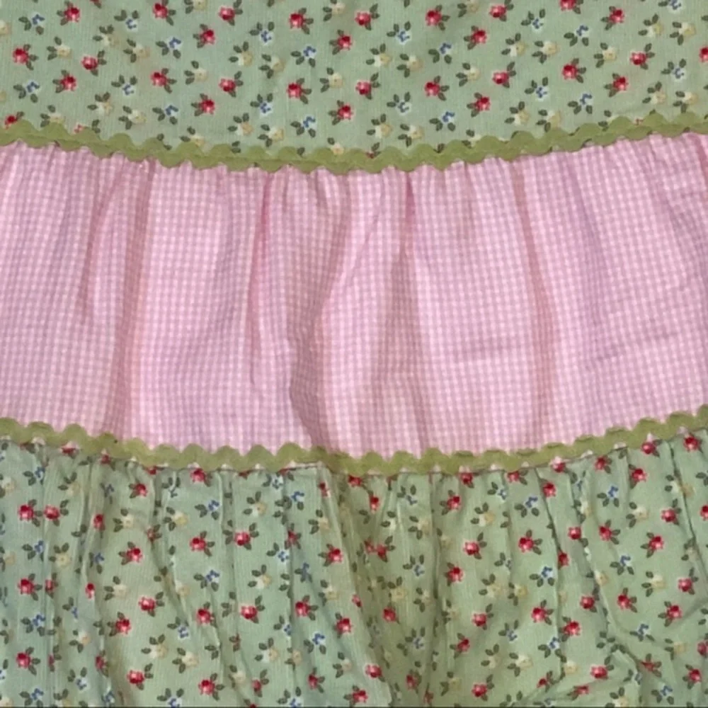 Vintage Two Friends Tiered Floral Gingham‎ Skirt 18 Months Cottagecore Prairie